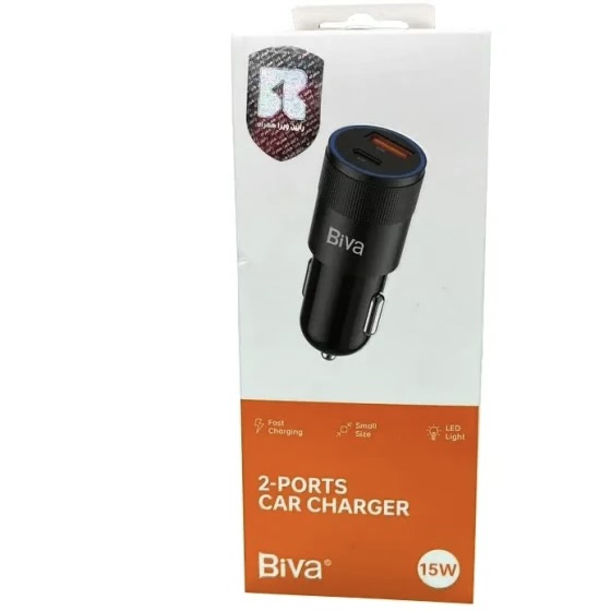 شارژر فندکی بیوا Biva CC-16 2-Ports Car Chargerتوان ۱۵ وات